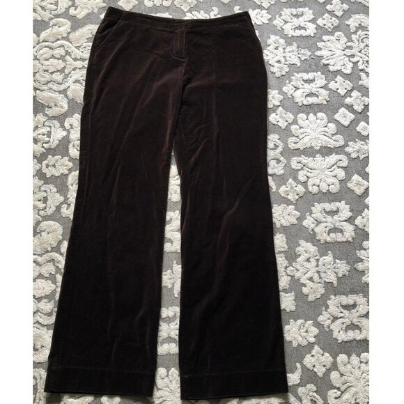 Kenneth Cole Reaction, Dark Brown, Velvet, mid-rise, pants, 100% Cotton, Sz:10 - Picture 1 of 8